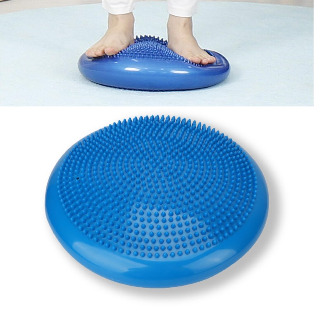 Inflated Wobble Cushion, Balance Training, Inflated Core Strengthening Balance Disc, Disc, Stability Sensory Wiggle Disc to Improve Sitting Posture(Pink and blue are shipped randomly)