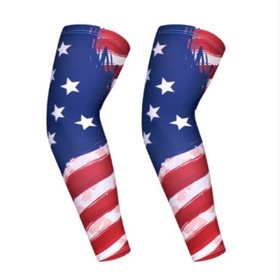 Mcolics Arm Sleeves UV Protection Arm Cover Cooling Elbow Shooter Sleeves for Outdoors Driving Cycling Basketball Running (America Style, XX-Large)