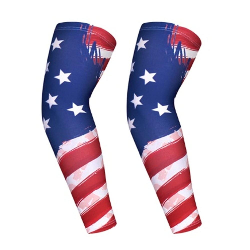Mcolics Arm Sleeves UV Protection Arm Cover Cooling Elbow Shooter Sleeves for Outdoors Driving Cycling Basketball Running (America Style, XX-Large)