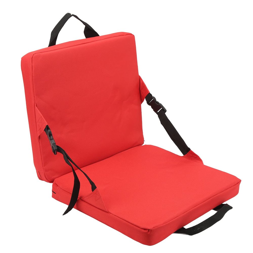 Stadium Seat Cushion, Portable High Back Soft Patio Cushion Foldable Chair Cushion with Storage Pocket, 600D Kayak Seat Travel Seat Cushion for Fishing, Hiking, Outdoor Concerts,