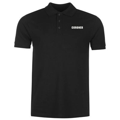 L8502-LXYB Polo Shirts for Men Coroner Embroidered Short Sleeve Mens Polo Shirts (Black,XL,X-Large)