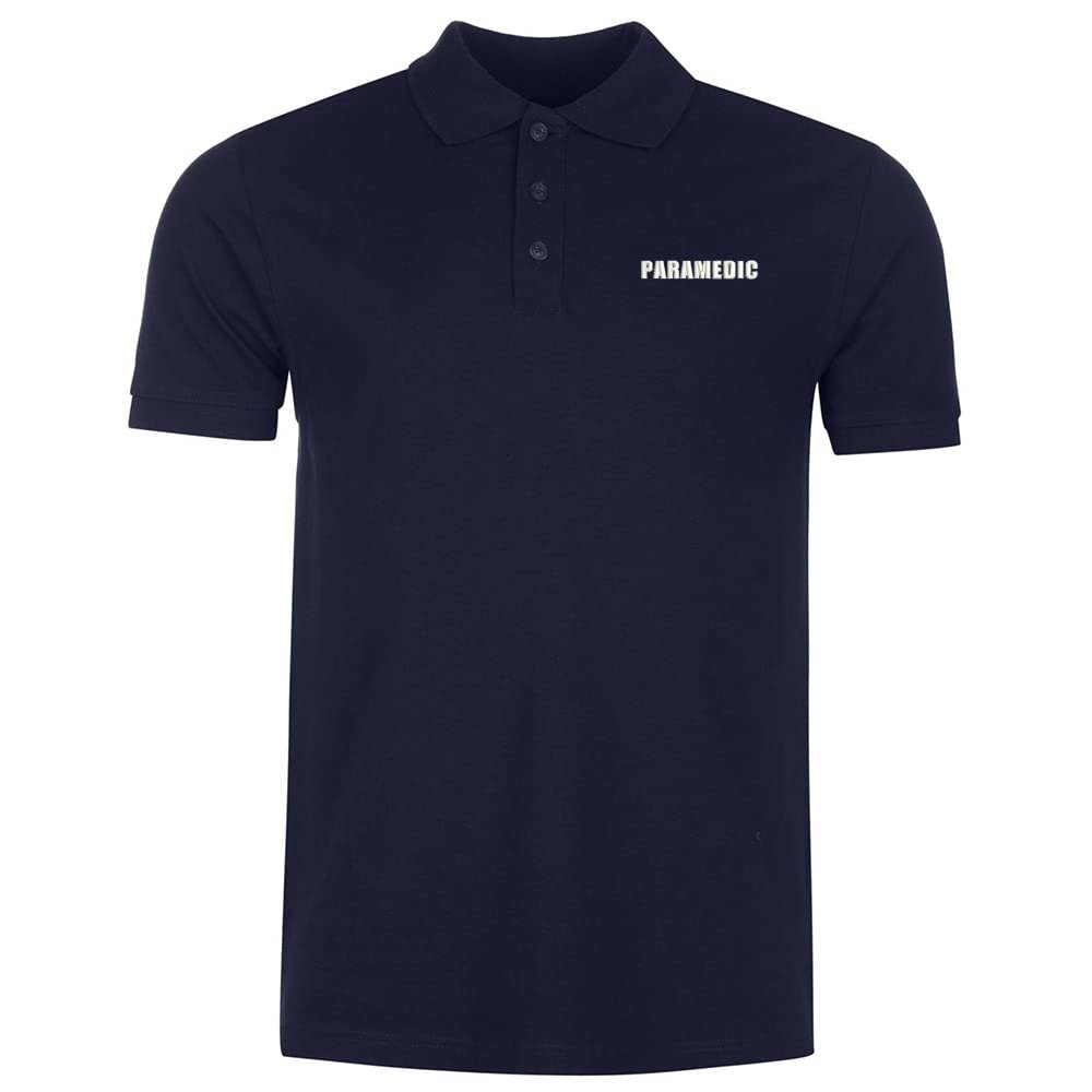 L8502-LXYB Polo Shirts for Men Paramedic Embroidered Short Sleeve Mens Polo Shirts (Navy,XL,X-Large)