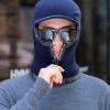 JUNYY Unisex Winter Outdoor Cycling Warm Knitted Beanie Hat Cold-Proof Cycling Woolen Hat Neck Warmer for Women Men(Navy Blue) view 3