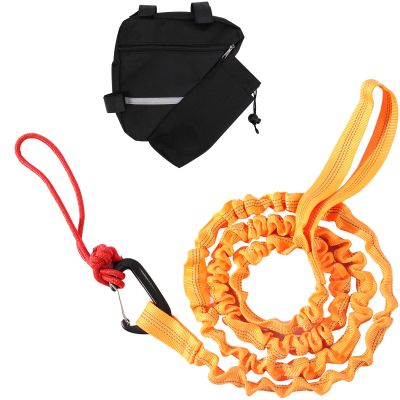 DoThisAllDay Orange Bike Tow Rope for Kids, 1.7m/66.9in, MTB Stretch Bungee for Long Ride Going Uphill,Compatible with Any Bicycle