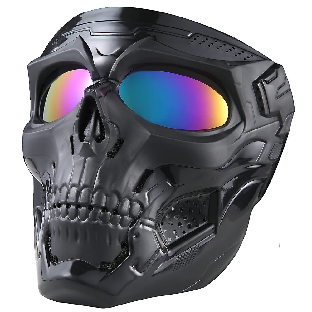 Airsoft Skull Mask Full Face Tactical Masks with PC Lens Eye Protection for Paintball Halloween Scary Masks,Motorcycle Goggles Racing Combat Tactical Goggles