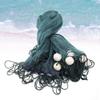 Hand Made Beach Seine, Green Fishing Gill Nets Drag Nets Nylon Beach Seine, with PVC Foam Float Bobbers and Lead Sinkers, Fishing Equipment Beach Drag Net view 4