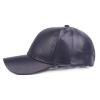 Lifup Men Women Baseball Cap PU Leather Hat Adjustable Dad Hat Black One Size view 2