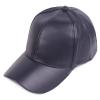 Lifup Men Women Baseball Cap PU Leather Hat Adjustable Dad Hat Black One Size view 3
