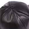 Lifup Men Women Baseball Cap PU Leather Hat Adjustable Dad Hat Black One Size view 4
