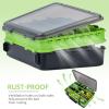 THKFISH Fishing Tackle Box Organizer Double Layer Tackle Storage Fishing Boxes Outdoor Box with Adjustable Dividers 14.96 * 10.23 * 4.5in Green view 3