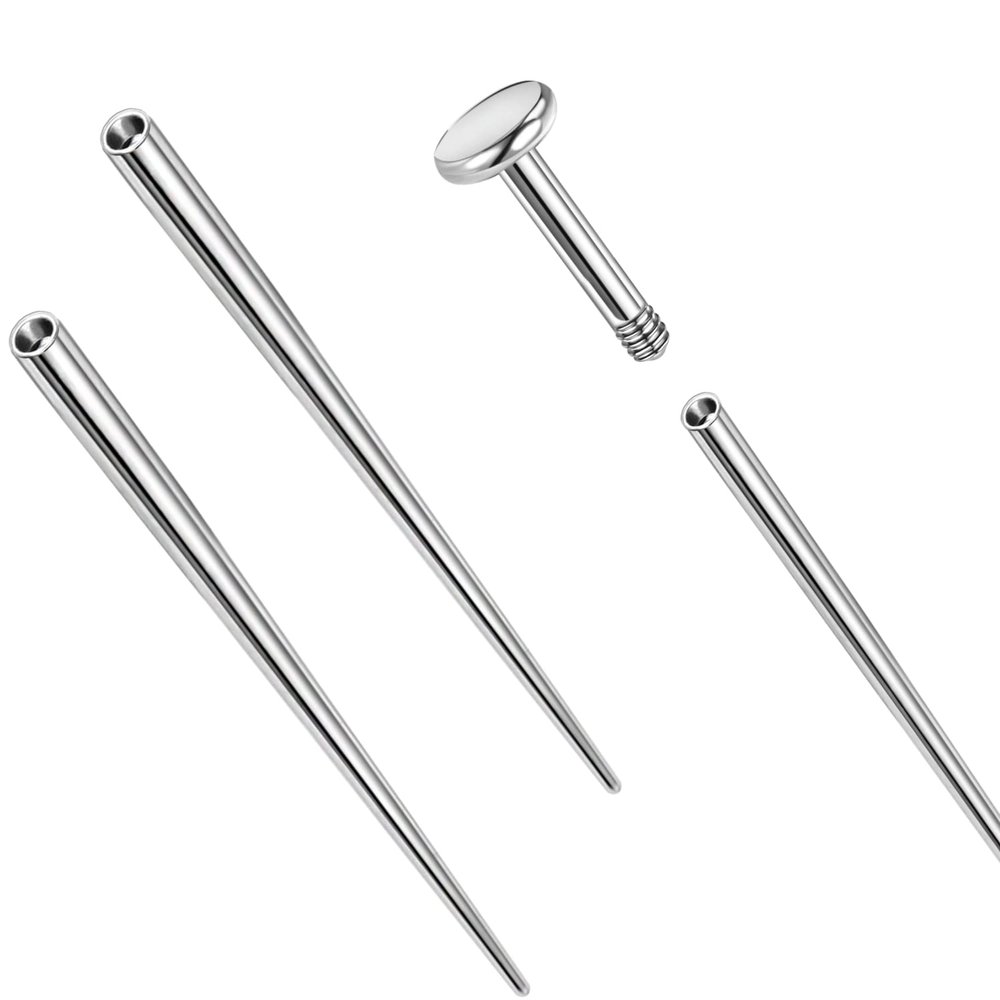 14g/16g/18g ASTM F136 Titanium Piercing Taper Insertion Pin for Internal Thread Tragus/Helix/Lip/Nose/Helix/Piercing Jewelry Cartilage Earrings Labret Nose Studs Stretcher Assistant Tool
