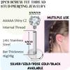 PunkTracker 16g/18g Surgical Steel Internal Thread CZ Stud Piercing Jewelry for Tragus/Nose/Helix/Conch/Medusa/Lip/Labret - Helix Tragus Cartilage Earring for Women Men 2PCS view 2