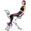 leikefitness Folding Stationary Bike Recumbent Exercise Bike w/Arm Resistance Bands-Pulse Sensor-LCD Monitor and Easy to Assemble Indoor Cycling Bike 2280 (PURPLE) view 1