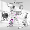 leikefitness Folding Stationary Bike Recumbent Exercise Bike w/Arm Resistance Bands-Pulse Sensor-LCD Monitor and Easy to Assemble Indoor Cycling Bike 2280 (PURPLE) view 2