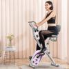 leikefitness Folding Stationary Bike Recumbent Exercise Bike w/Arm Resistance Bands-Pulse Sensor-LCD Monitor and Easy to Assemble Indoor Cycling Bike 2280 (PURPLE) view 3