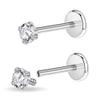 PunkTracker 16g/18g Surgical Steel Internal Thread CZ Stud Piercing Jewelry for Tragus/Nose/Helix/Conch/Medusa/Lip/Labret - Helix Tragus Cartilage Earring for Women Men 2PCS view 1