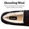 Clarks Shearling Moccasin House Slippers for Men - Indoor/Outdoor Gift for Him BLACK 13 view 3