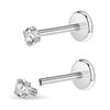 PunkTracker 16g/18g Surgical Steel Internal Thread CZ Stud Piercing Jewelry for Tragus/Nose/Helix/Conch/Medusa/Lip/Labret - Helix Tragus Cartilage Earring for Women Men 2PCS view 1