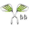Pairs of Distinctive Skull Skeleton Hand Bike Mirror, Bicycle Mirrors for Handlebars with Mount Holder Clamp Adaptor 10mm for Scooter Moped Bike Standard Bike Motorcycle (Green) view 1