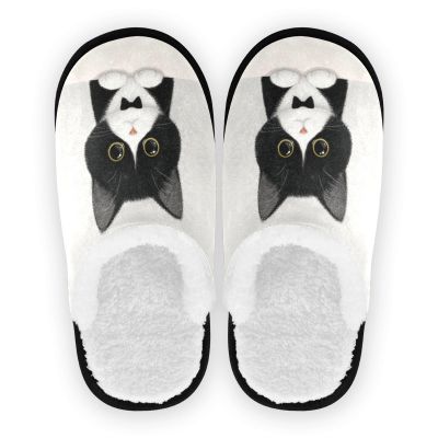 Boccsty Cat Tuxedo Kitty Spa Slippers House Slippers Memory Foam Slippers Indoor Outdoor Non-Slip Home Shoes M for Men Woman