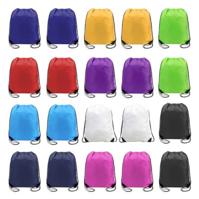 BeeGreen 20 pieces Wholesale Mixed Color Drawstring Backpack Bags Cinch Bags Bulk Heavy Duty String Backpack Machine Washable Lightweight Sackpack Sport Bags for Men Women