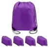 BeeGreen 20 pieces Wholesale Purple Drawstring Backpack Bags Cinch Bags Bulk Heavy Duty String Backpack Machine Washable Halloween Sackpack Outdoor Sport Bags for Men Women view 1