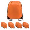 BeeGreen Orange 20 pieces Drawstring Backpack Bags Cinch Bags Bulk Heavy Duty Thanksgiving Bags to Hold Pumpkin Machine Washable Lightweight Sackpack Bags for Men Women view 1