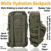 Tactical MOLLE Hydration Pack for 2L Hydration Water Bladder 500D Lightweight Nylon Hydration Pack for Hiking Running Biking and Climbing (Ranger Green) view 2