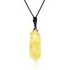 Apengshi Natural Healing Citrine Double Pointed Pendants Natural Crystal Quartz Necklace 6 Faceted Chakra Crystal Wand Energy Stone Necklace Pendant Meditation Balance Reiki view 1