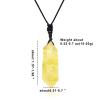 Apengshi Natural Healing Citrine Double Pointed Pendants Natural Crystal Quartz Necklace 6 Faceted Chakra Crystal Wand Energy Stone Necklace Pendant Meditation Balance Reiki view 2