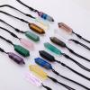 Apengshi Natural Healing Citrine Double Pointed Pendants Natural Crystal Quartz Necklace 6 Faceted Chakra Crystal Wand Energy Stone Necklace Pendant Meditation Balance Reiki view 4