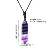 Apengshi Natural Crystal Rainbow Fluorite Double Pointed Pendants Healing Crystal Quartz Necklace 6 Faceted Chakra Energy Stone Meditation Balance Reiki Gifts view 2