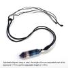 Apengshi Natural Crystal Rainbow Fluorite Double Pointed Pendants Healing Crystal Quartz Necklace 6 Faceted Chakra Energy Stone Meditation Balance Reiki Gifts view 3
