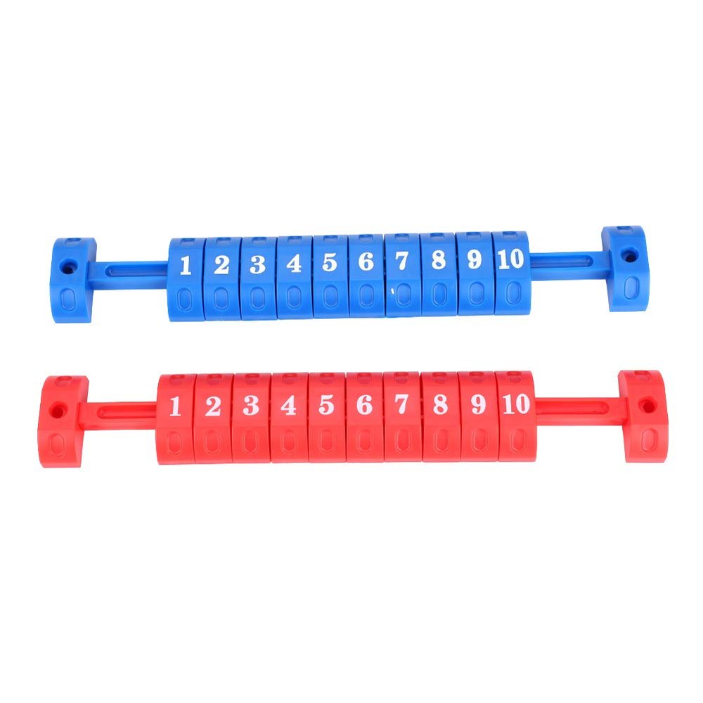 VBESTLIFE Foosball Score Counter, 2Pcs/Set Table Football Scorekeeper with Ergonomic Scoring Keys Number Indicators for Game Room Home Use (Red and Blue)
