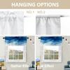 BaoNews Blue Grey Watercolor Ombre Blue Kitchen Valances for Windows, Blackout Valances Curtains Multilayer Polyester Drapes for Kitchen Bedroom 2 Pack 52X16 Inches view 4