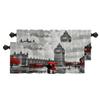 BaoNews Oil Painting Canvas Kitchen Valances for Windows,Street View of London River Bus Bridge Blackout Valances Curtains Multilayer Polyester Drapes for Kitchen Bedroom 2 Pack 52X16 Inches view 1