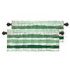 BaoNews Apple Green Brushstrokes Kitchen Valances for Windows,Apple Green with White Stripe Blackout Valances Curtains Multilayer Polyester Drapes for Kitchen Bedroom 2 Pack 52X16 Inches view 1