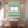 BaoNews Apple Green Brushstrokes Kitchen Valances for Windows,Apple Green with White Stripe Blackout Valances Curtains Multilayer Polyester Drapes for Kitchen Bedroom 2 Pack 52X16 Inches view 2