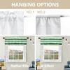BaoNews Apple Green Brushstrokes Kitchen Valances for Windows,Apple Green with White Stripe Blackout Valances Curtains Multilayer Polyester Drapes for Kitchen Bedroom 2 Pack 52X16 Inches view 4