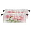 BaoNews Pink Luxury Flower Kitchen Valances for Windows,Retro Floral Blackout Valances Curtains Multilayer Polyester Drapes for Kitchen Bedroom 2 Pack 52X16 Inches view 1