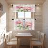 BaoNews Pink Luxury Flower Kitchen Valances for Windows,Retro Floral Blackout Valances Curtains Multilayer Polyester Drapes for Kitchen Bedroom 2 Pack 52X16 Inches view 2