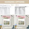 BaoNews Pink Luxury Flower Kitchen Valances for Windows,Retro Floral Blackout Valances Curtains Multilayer Polyester Drapes for Kitchen Bedroom 2 Pack 52X16 Inches view 4