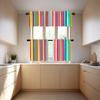 BaoNews Colorful Plaid Striped Abstract Kitchen Valances for Windows,Rainbow Multicolor Stripes Blackout Valances Curtains Multilayer Polyester Drapes for Kitchen Bedroom 2 Pack 52X18 Inches view 3