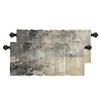 BaoNews Taupe Squares Texture Kitchen Valances for Windows,Grey and Beige Art Painting Blackout Valances Curtains Multilayer Polyester Drapes for Kitchen Bedroom 2 Pack 52X18 Inches view 1