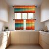 BaoNews Aqua Red Abstract Painting Kitchen Valances for Windows,Pastel Art Watercolor Blackout Valances Curtains Multilayer Polyester Drapes for Kitchen Bedroom 2 Pack 52X18 Inches view 3