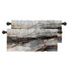 BaoNews Marble Texture Black and Gold Silver Kitchen Valances for Windows,Luxury Abstract Fluid Blackout Valances Curtains Multilayer Polyester Drapes for Kitchen Bedroom 2 Pack 52X18 Inches view 1