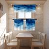 BaoNews Blue Grey Watercolor Ombre Blue Kitchen Valances for Windows, Blackout Valances Curtains Multilayer Polyester Drapes for Kitchen Bedroom 2 Pack 52X18 Inches view 2