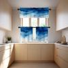 BaoNews Blue Grey Watercolor Ombre Blue Kitchen Valances for Windows, Blackout Valances Curtains Multilayer Polyester Drapes for Kitchen Bedroom 2 Pack 52X18 Inches view 3