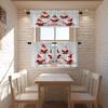 BaoNews Christmas Cute Santa Kitchen Valances for Windows,Christmas Gnomes in Red Hats On Gray Blackout Valances Curtains Multilayer Polyester Drapes for Kitchen Bedroom 2 Pack 52X16 Inches view 2