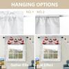 BaoNews Christmas Cute Santa Kitchen Valances for Windows,Christmas Gnomes in Red Hats On Gray Blackout Valances Curtains Multilayer Polyester Drapes for Kitchen Bedroom 2 Pack 52X16 Inches view 4